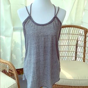 Chaser gray burnout tank top Twist strap back M